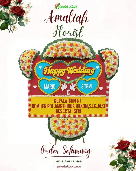 Papan Bunga Pernikahan Kebo
